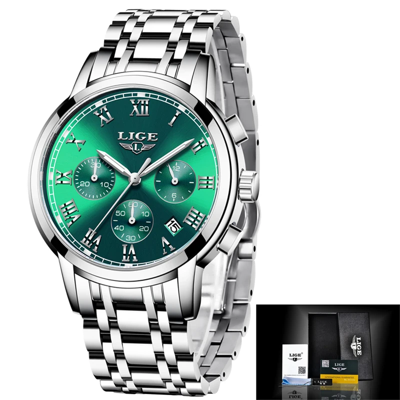 2023 lige Damen uhren Top Marke Luxus Mode Edelstahl Uhr Frauen Chronograph Quarzuhr wasserdichte Armbanduhr Box