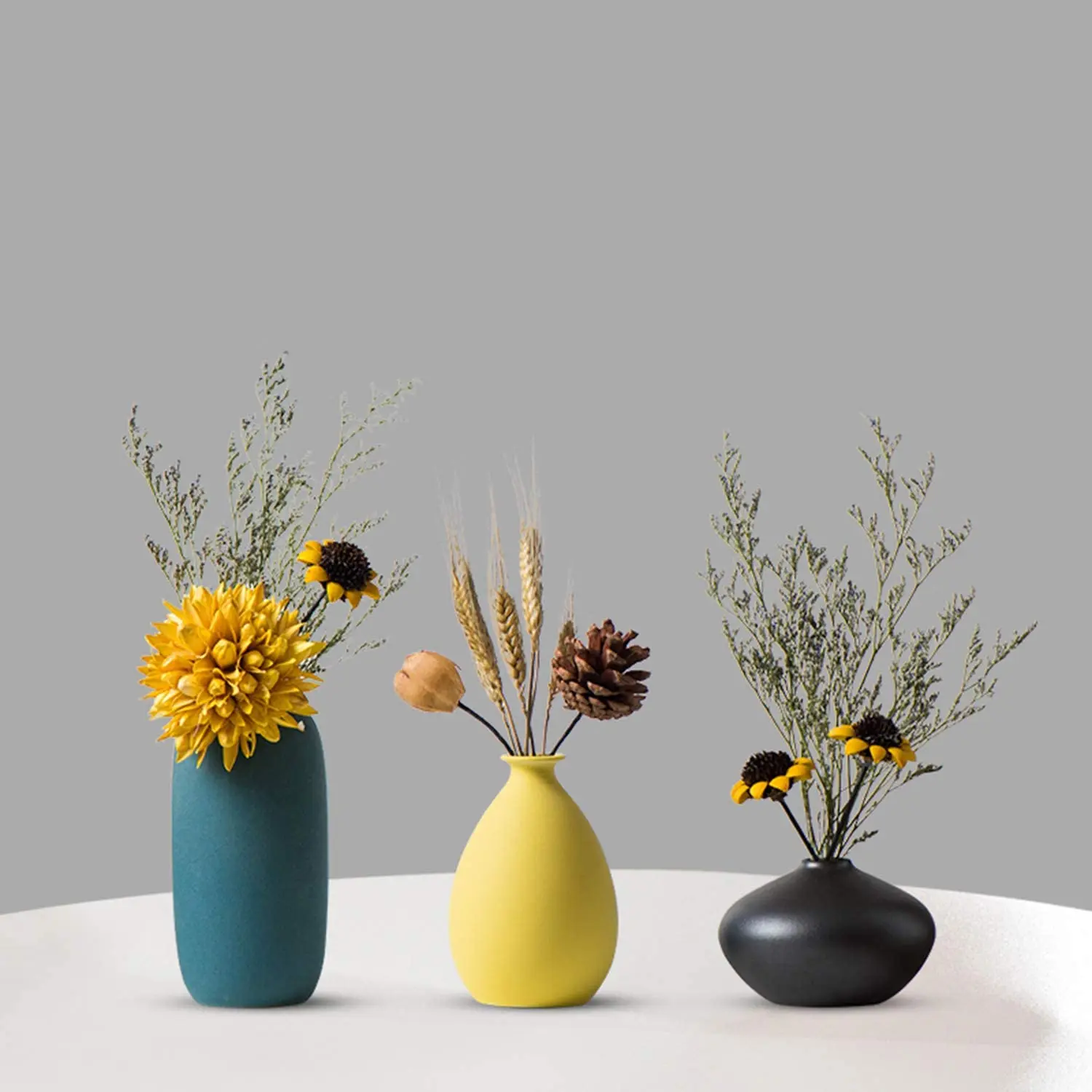 

Fashion Small Ceramic Vase Decorative, Set of 3 Flower Bud Vases Home Decor