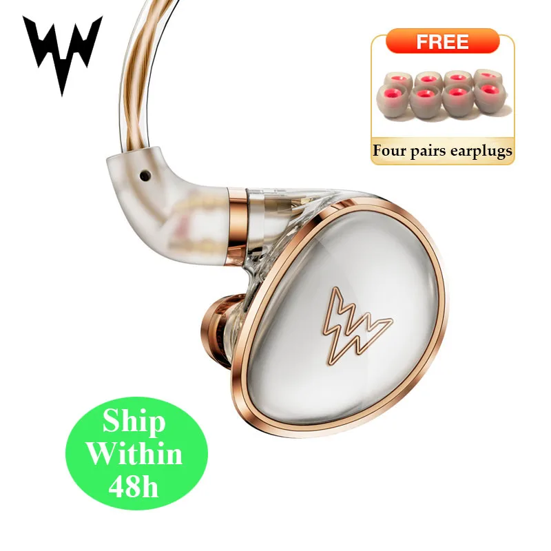 Whizzer Kylin HE01 HIFI Music Headset Rich Clear Bass Dynamic Wired Ear Hook  3.5mm 2PIN 5N OFC Cable Headphones Earphones