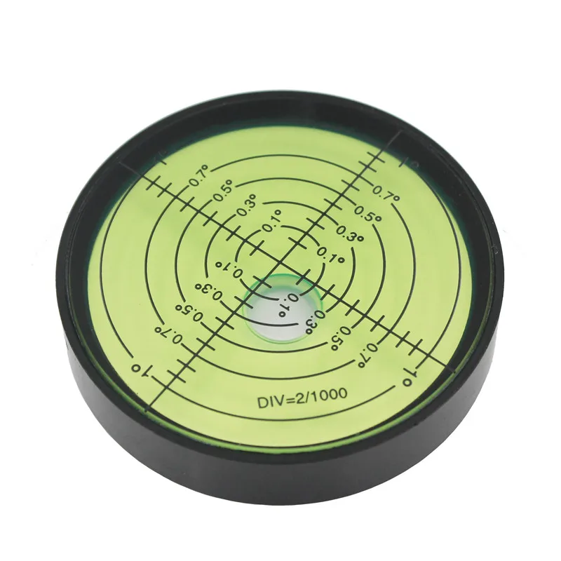 HACCURY High Precision Metal Circular Level Bubble Spirit Level Bubble Green Diameter 60mm Height 12mm