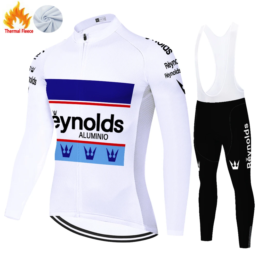 Reynolds retro cycling jersey proteam Winter Thermal Fleece equipacion ciclismo hombre 20D gel ropa ciclista hombre