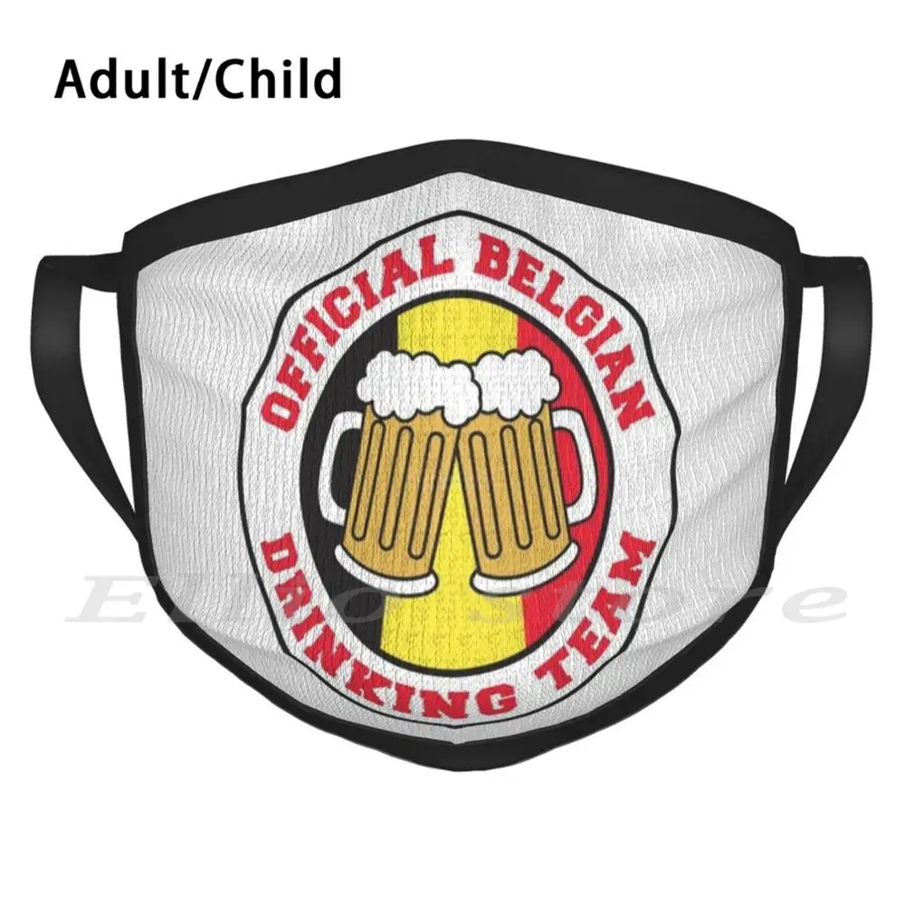 Official Belgian Drinking Team Featuring Flag Of Belgium And Beers Adult Kids Anti Dust DIY Scarf Mask Belgian Drinking Team