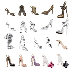 10pcs Women Shoes Charms High Heels Sandals Boots Embroidered Shoes Charms For DIY Bracelet Making Keychain Making