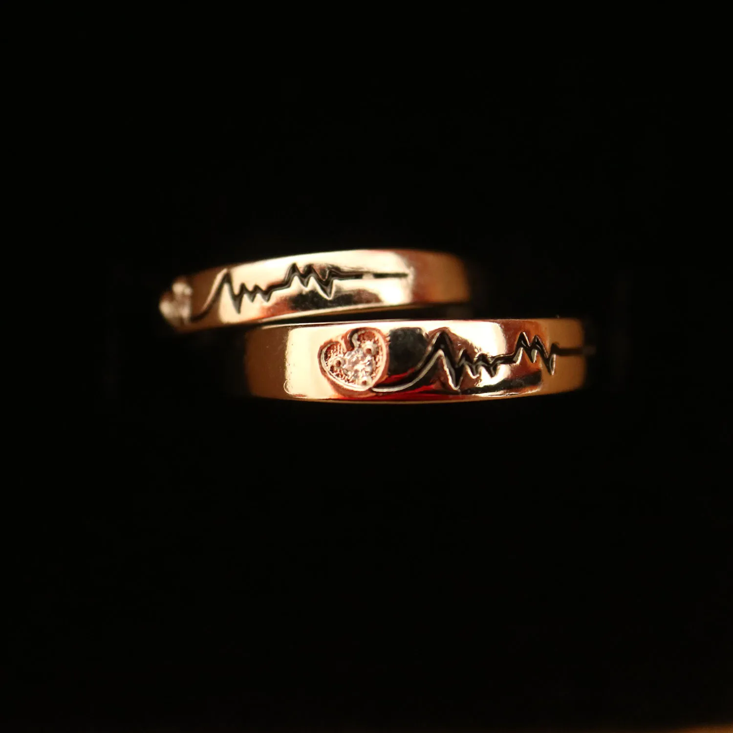 1 زوج 925 فضة زوجين خواتم للنساء الرجال رومانسية قابل للتعديل حلقة مجموعة باجي فام الزفاف زوجين خواتم لمحبي #4