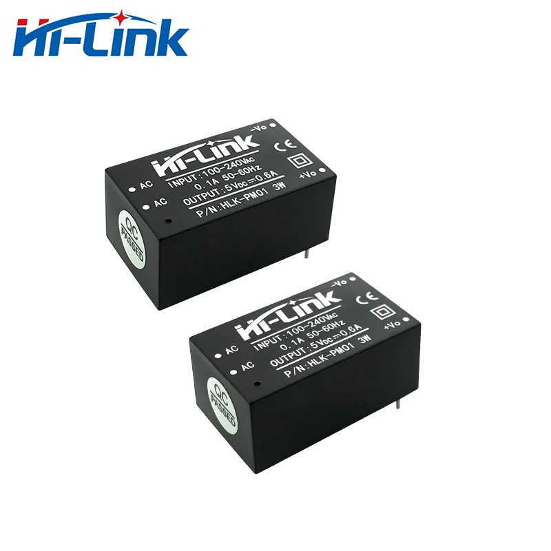 Hi-Link hot sale 50pcs lot HLK-PM01 AC DC 220V to 5V 600mA mini isolated step down power supply module converter