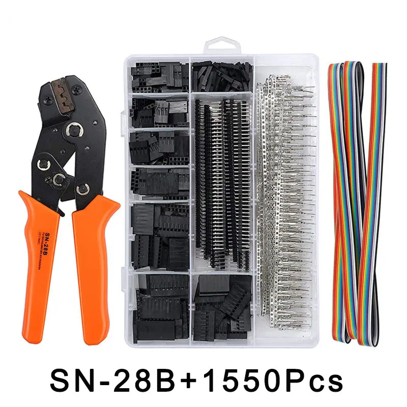 

electrical pliers 1550pcs terminal Wire 2.8mm car connector 0.3-1.5mm2 crimping pliers tools kit SN-28B Crimped Pliers 23-13AWG