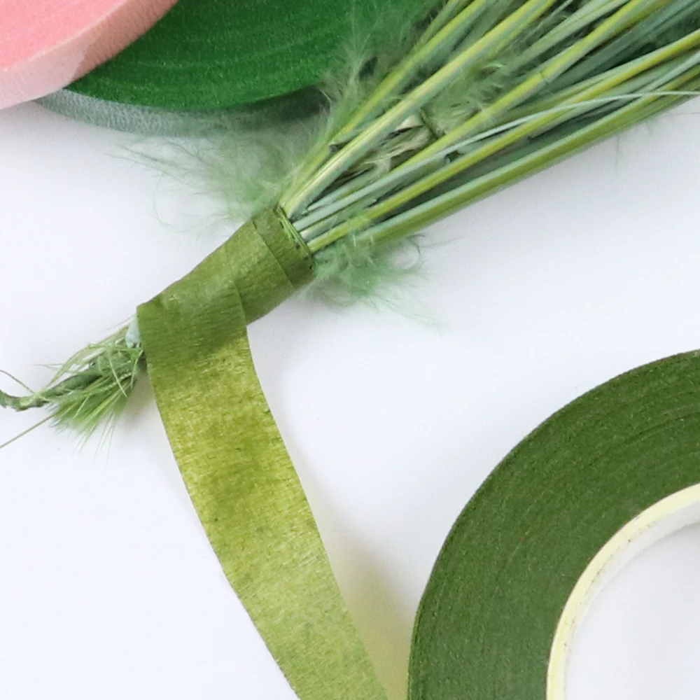 30 Yard Floral Stem Tape 12MM Corsages Buttonhole Artificial Flower Stamen Wrap Florist Green Tapes Nylon Flower Supplies