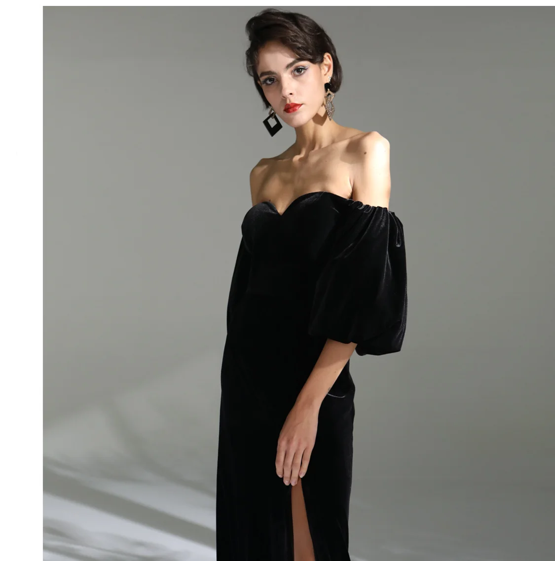 Women Semi-Formal Dress Strapless Open Fork Sexy Bar Mitzvah Dress Floor-Length Sleeveless Backless Formal Prom Dresses