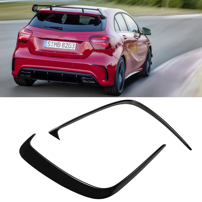 For Mercedes Benz W176 A180 A200 A250 A45 AMG Hatchback 2014 2015 2016 2017 2018 Rear Bumper Lip Spoiler Canards Vents Splitter 