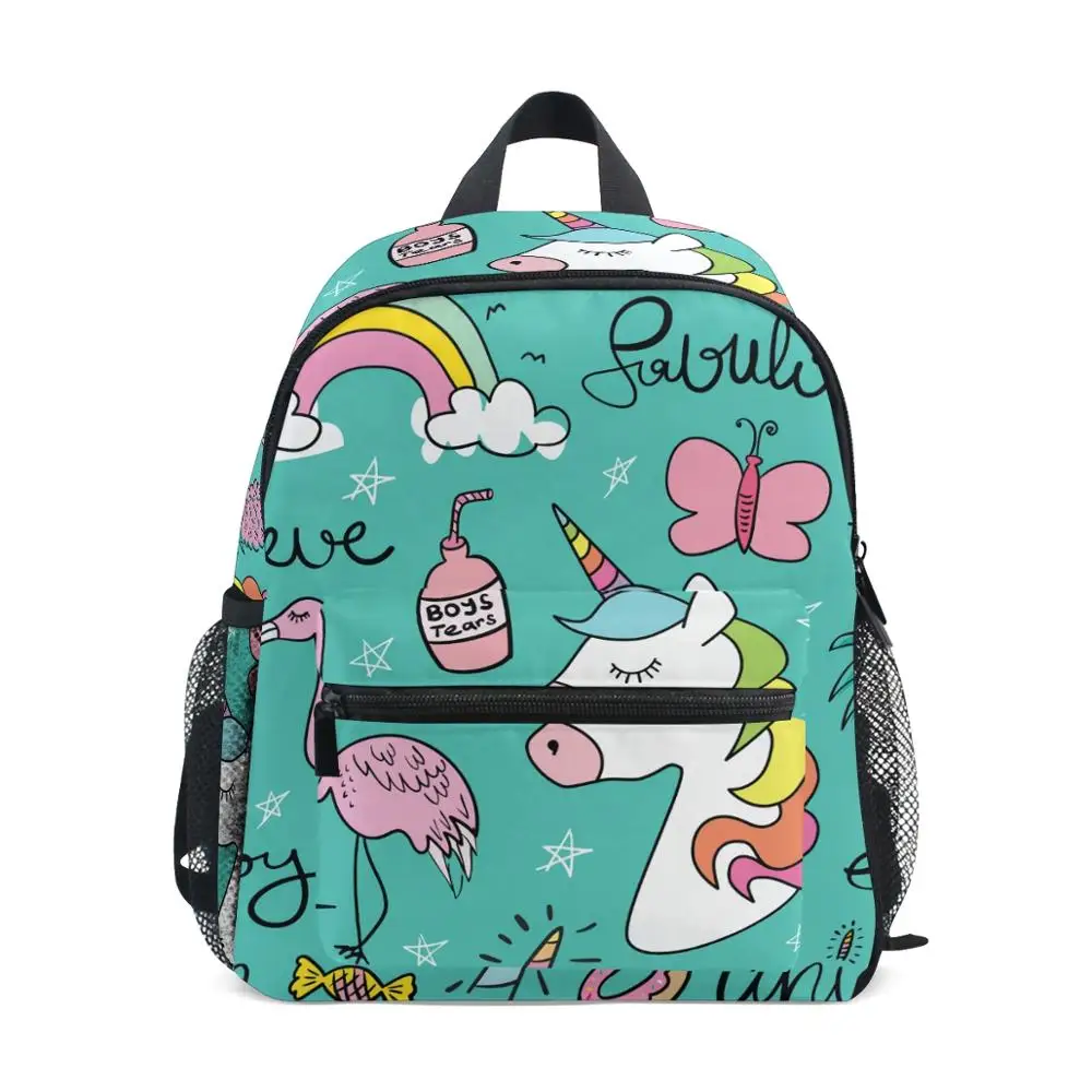 

ALAZA Unicorn print Children Backpacks Kids Kindergarten School Bags Backpacks Baby Boys Girls Nursery Toddler Cute Rucksack hot