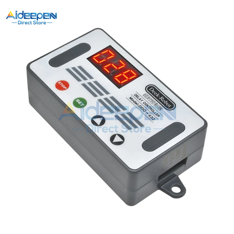 DDC-432 DC 5V-30V Dual MOS Time Delay Relay High Level Trigger LED Digital Display Cycle Time Timer Delay Switch Circuit 12V 24V