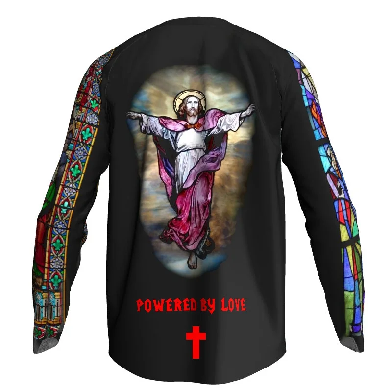 Long Motocross Shirt Downhill Cycling Church Jesus Jersey Top Bicycle Wear Pro Team Race MX Off Road Mountain Sport God Clothing