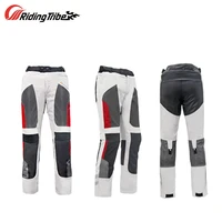 Pantalones de motocicleta verano transpirable invierno cálido motociclismo pantalones protectores impermeables con forro gratis y rodilleras HP12