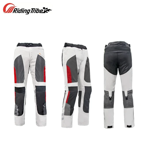 Imagen 1 del producto Pantalones de motocicleta verano transpirable invierno cálido motociclismo pantalones protectores impermeables con forro gratis y rodilleras HP12