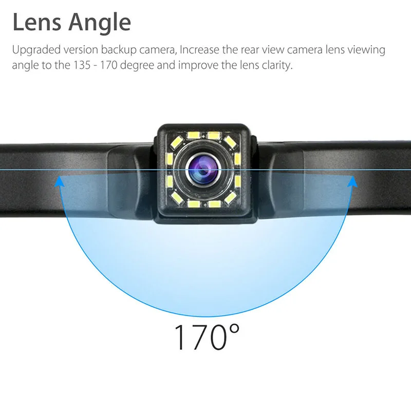 12LED License Plate Frame Car Camera Universal CCD 170 Degree HD Waterproof Night Vision Rear View Reversing Camera