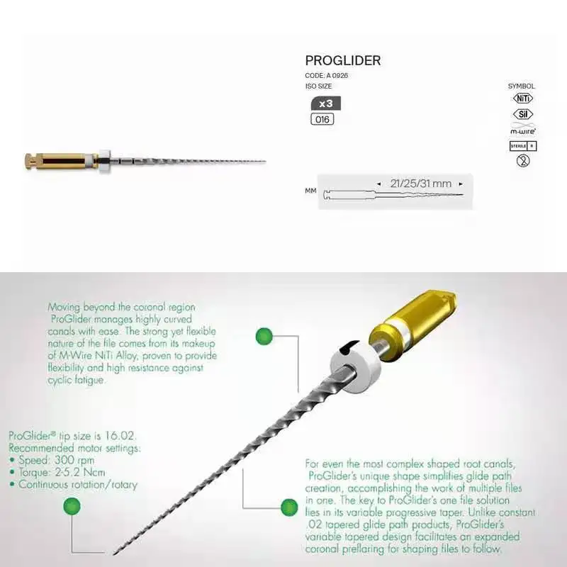 Dental Pro Glide Niti Guide Files Endo Rotary Files For Root Canal Preparation Glide Files Engine Use