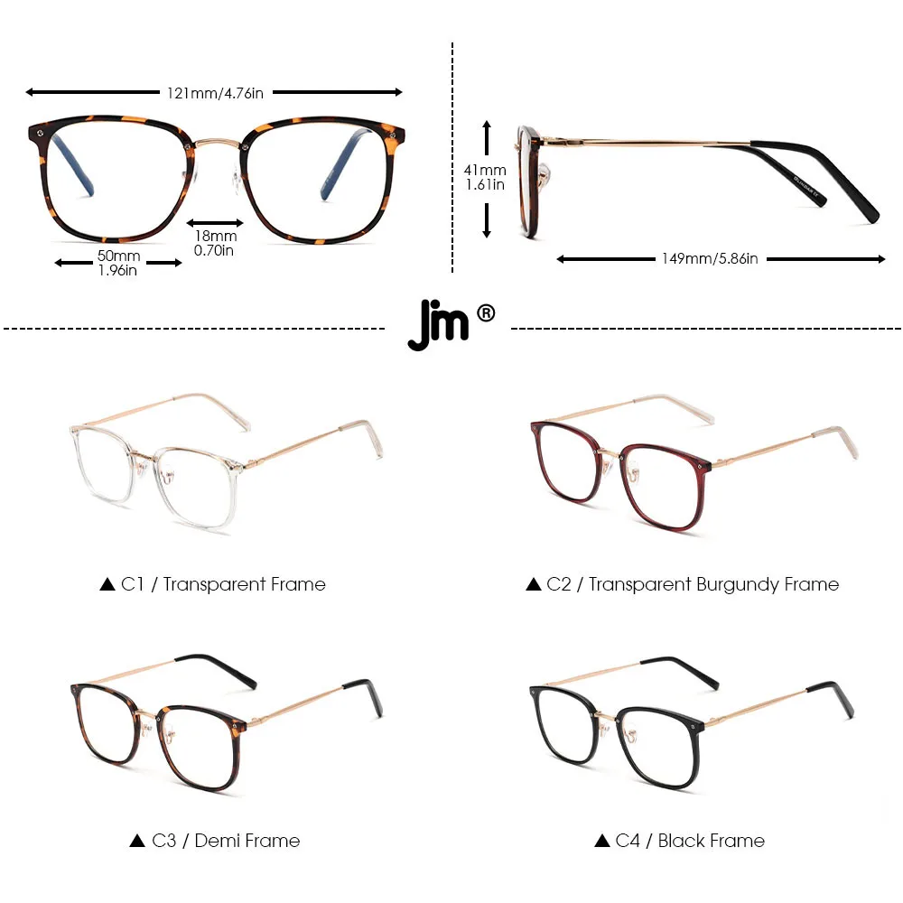 JM Ultralight Blue Light Blocking Glasses for Women Vintage Square Gaming Computer Anti Blue Ray Protective Eyeglasses