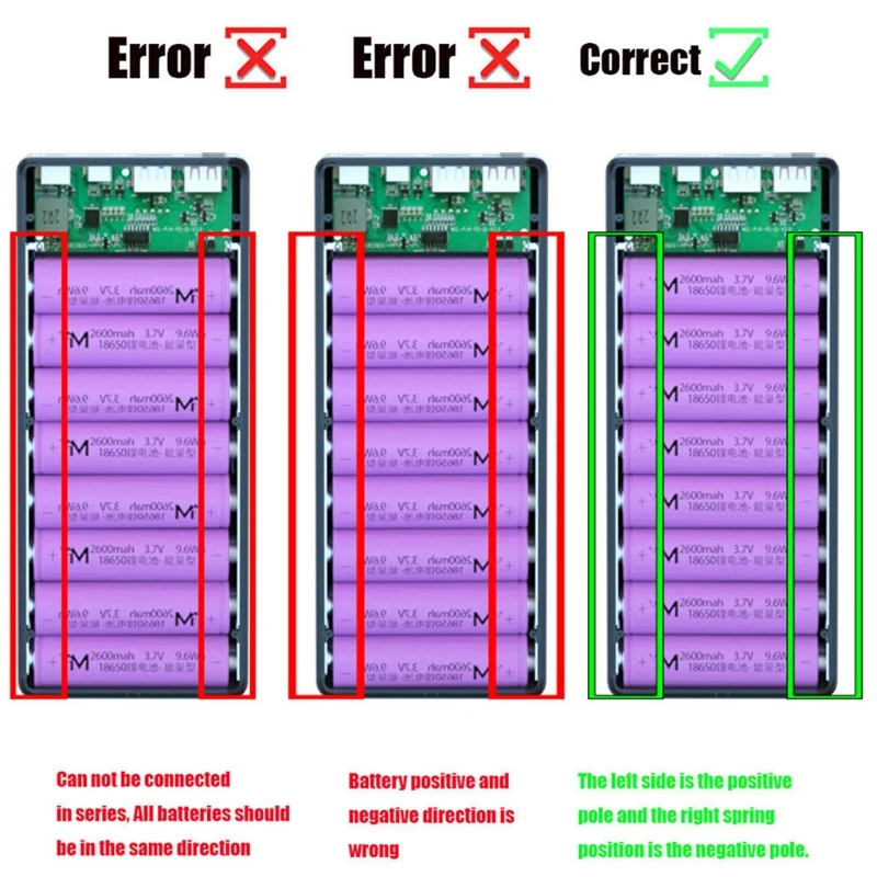 Съемный чехол с ЖК-дисплеем QC3.0 PD для самостоятельной сборки, чехол для аккумулятора 16x18650, чехол для внешнего аккумулятора без аккумулятора,...
