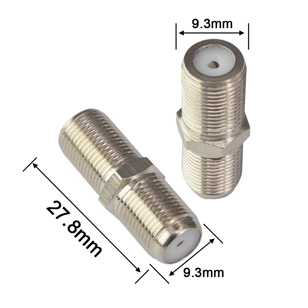 2 PCS F-Type RF Coax Coaxial Barrel Connectors RG6 Extension Adapter F Female to Female Antenna Coupler Joiner Gender Changer