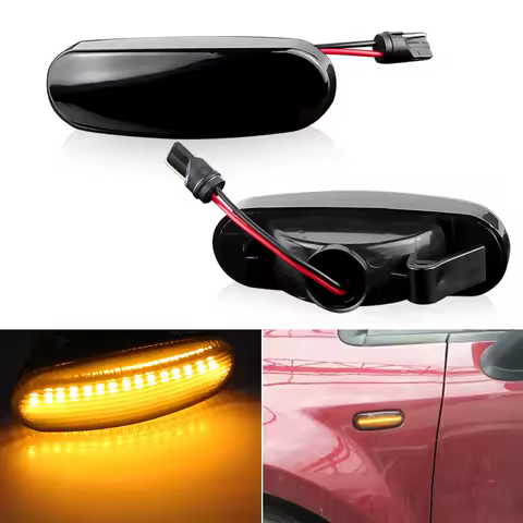 2Pcs Canbus For Fiat Panda 169 Grande Punto Inkl. Evo Doblo Fiorino Linea Idea Amber LED Side Marker Light Repeater Lamp Yellow