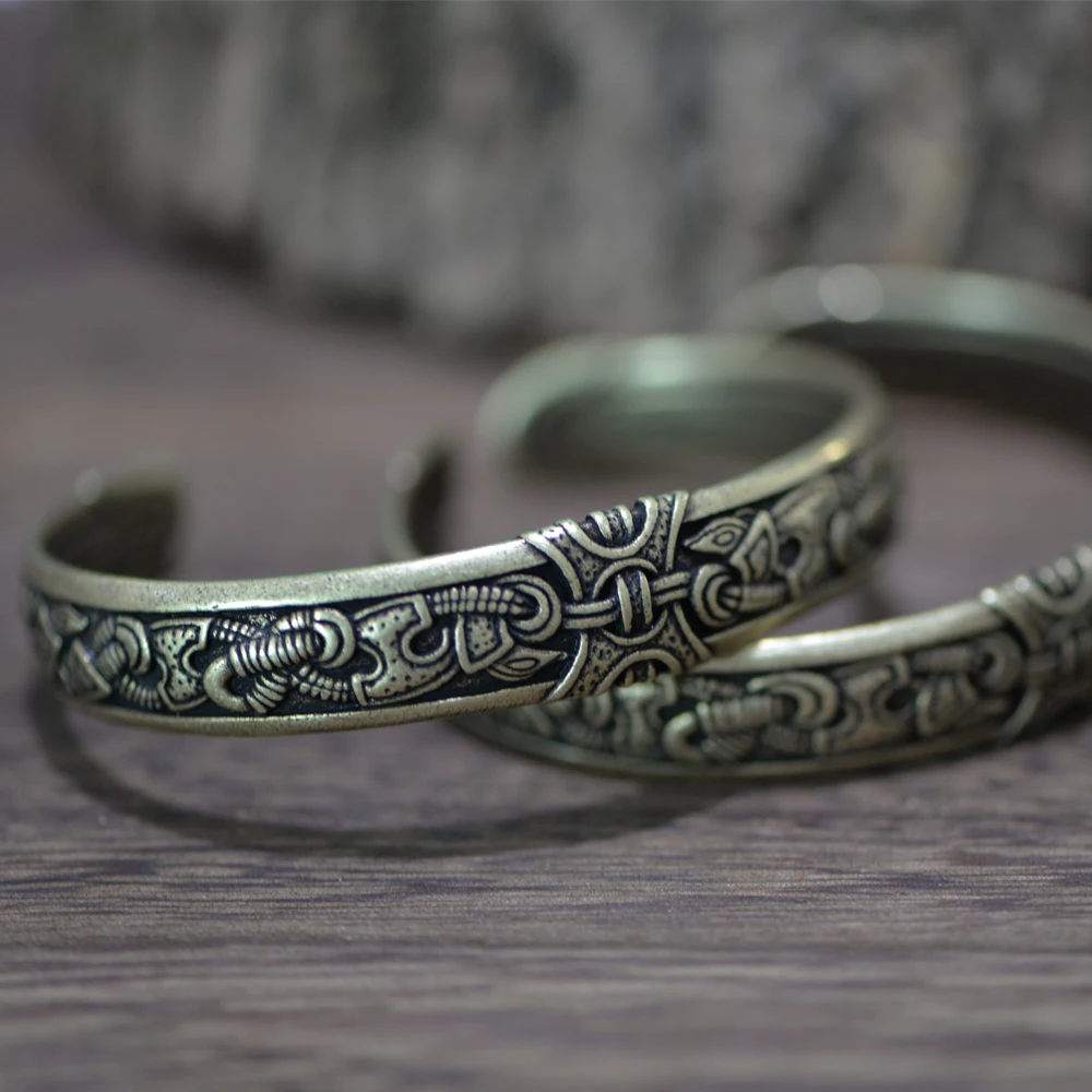 LANGHONG 1pcs Viking Bracelet and Bangle Dragon Bracelet For Men and Women Talisman Jewelry