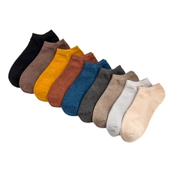 Calcetines tobilleros de fibra de bambú para hombre, calcetín desodorante, alta calidad, novedad, verano, 5 pares por lote, 100%