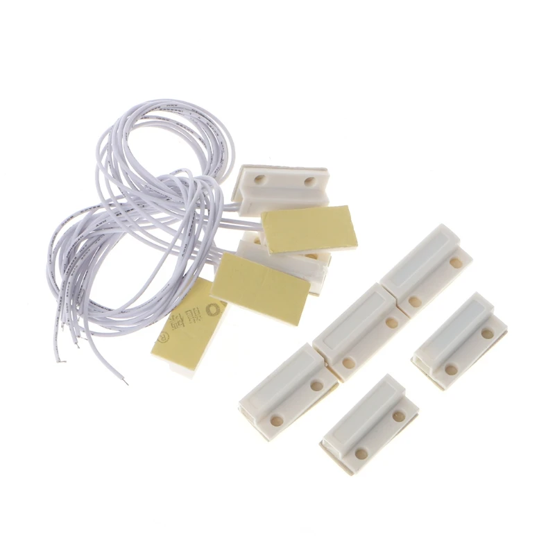 5Pcs MC-38 Wired Door Window Sensor Magnetic Switch Home Alarm System Detector