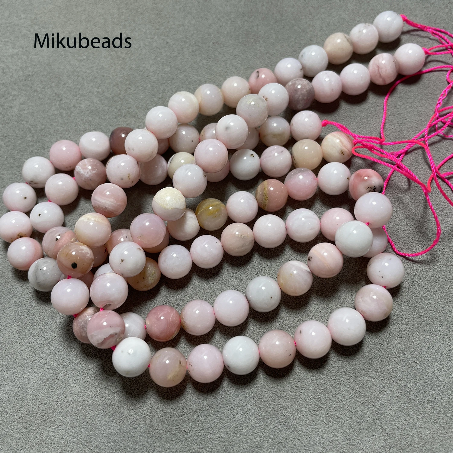 Wholesale Natural 8mm A+ Pink Opal Smooth Round Loose Bead 15