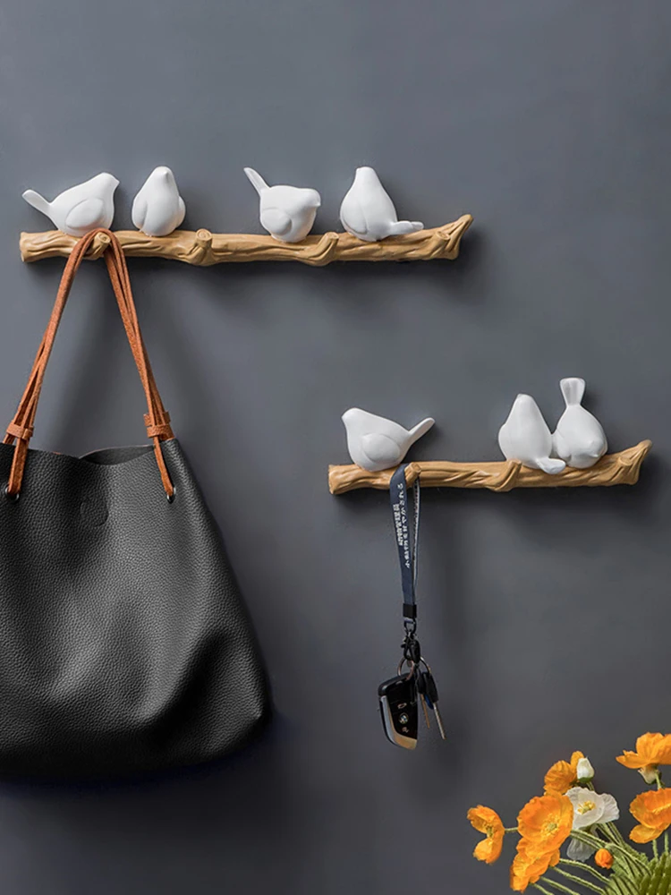 Nordic Simulation Bird Coat Hook Wall Hanger Hook Organizer for Hanging Keys Toys Towels Holder Rack