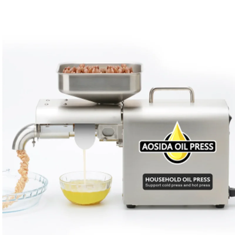 Máquina de prensa de aceite multifuncional de acero inoxidable de 220 V / 110 V para máquina de fabricación de aceite de fábrica, prensa de aceite