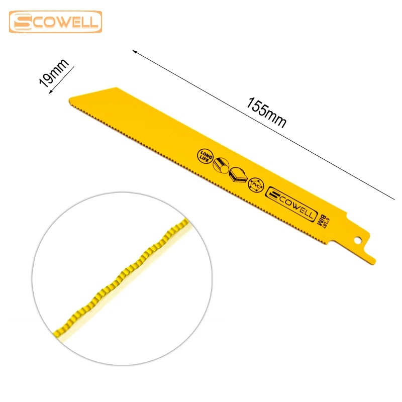 Confezione da 5 SCOWELL Bimetal 6 "pollici 18TPI Machinery Demolition Sabre lama per sega alternativa per Meta Cut accessori per elettroutensili fai da te