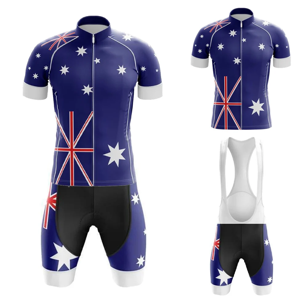 

Australia Summer Men Cycling Jersey Set Bike Team Maillot Ciclismo Hombre equipamento de Ciclismo Multiple Styles Can Customize