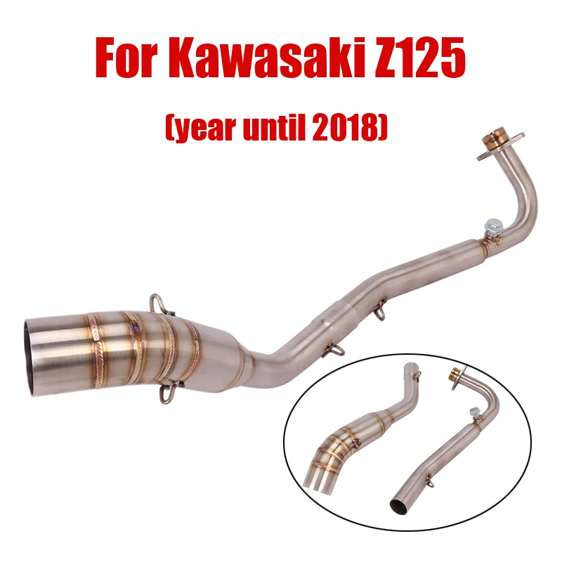 

Motorcycle Exhaust Front Link Pipe Escape Middle Link Tube Connecting Section 51mm Slip On Motorcycle For Kawasaki Z125