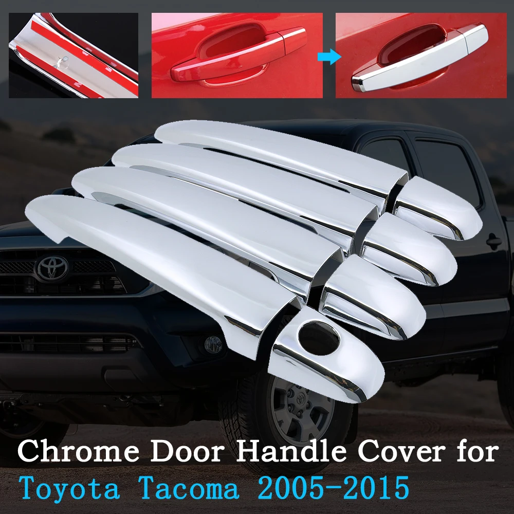Cubierta cromada de manija de puerta de coche para Toyota Tacoma N220 N240 N250 N260 N270 2005 ~ 2015 conjunto de molduras accesorios exteriores 2006 2010 2014