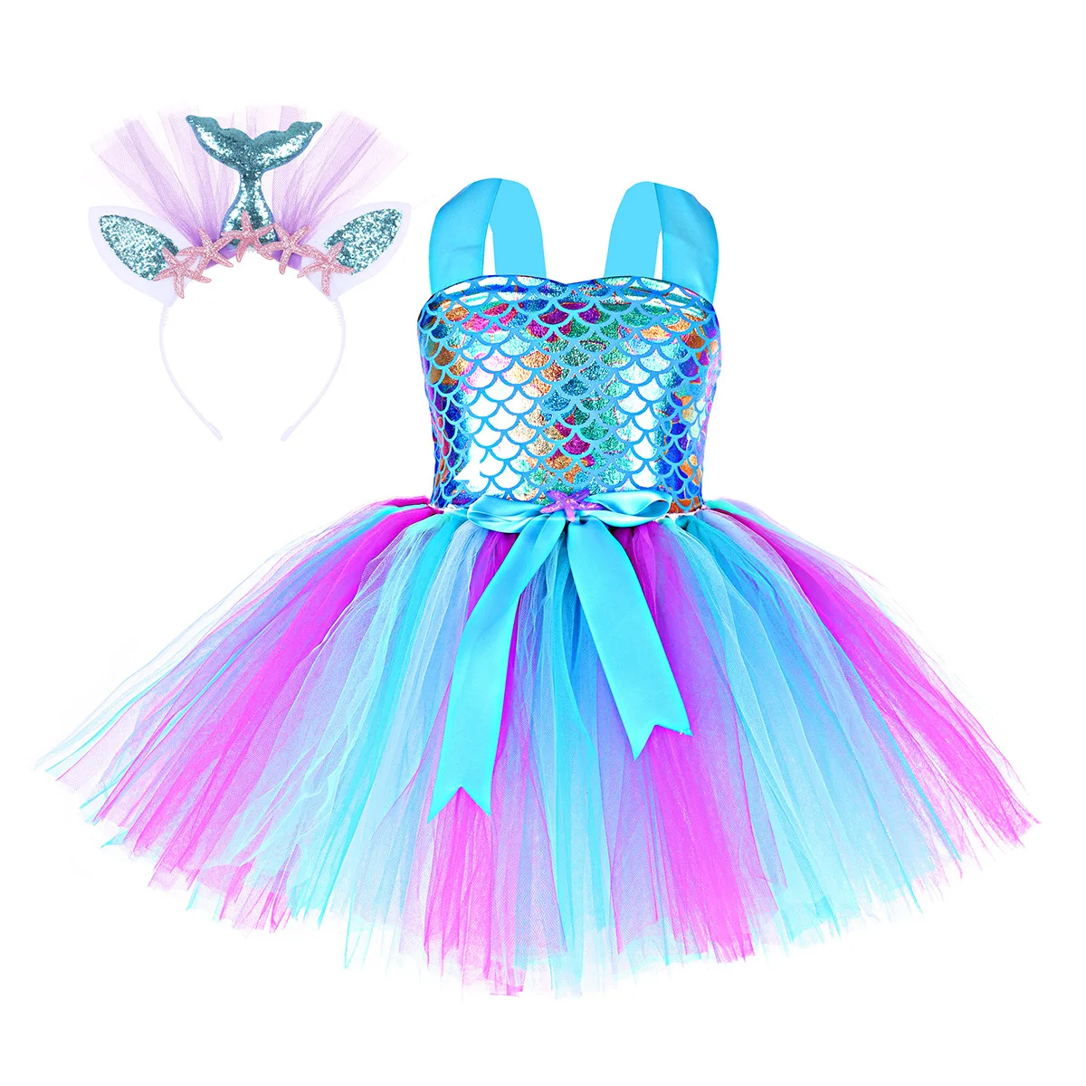 

Little Girls Mermaid Costume Tutu Tulle Skirt, Gorgeous Outfits, Princess Dress, Birthday Party, Christmas, Halloween