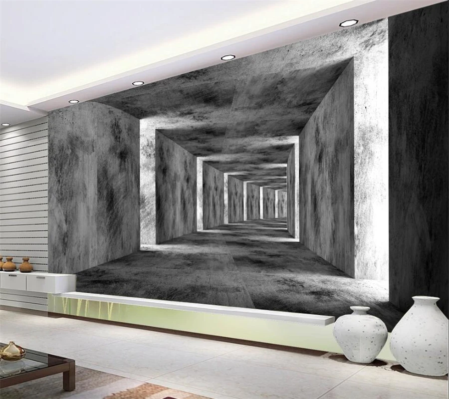 Customized wallpaper 3d stereo extension space corridor murals living room restaurant TV background wall mural papel de parede