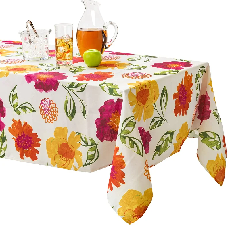 

Beautiful Flower Pattern Tablecloths, Indoor and Outdoor Splash and Stain-proof Tablecloths, Kitchen Coffee Table Tablecloths