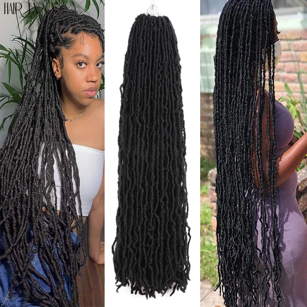 

36"Nu Locs Crochet Hair Faux Locs Hair Extensions Synthetic Soft Goddess Braiding Dreadlocks Hair For Black Women Hair Expo City