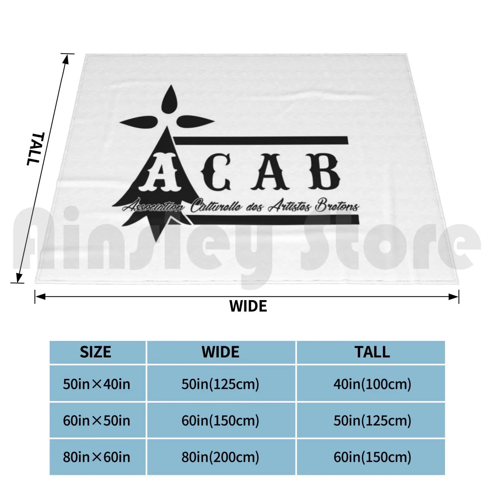 Acab Blanket Fashion Custom Acab Association Culture Artists Bretons Brittany Breizh Bzh Ermine Logo Symbol