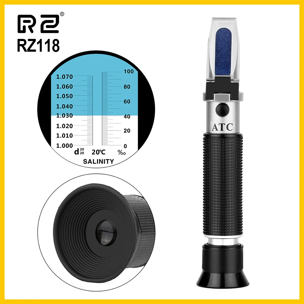 RZ refractometer Sea Salinity meter salt water concentration Aquarium Handheld Mariculture Breeding Gravimeter RZ118