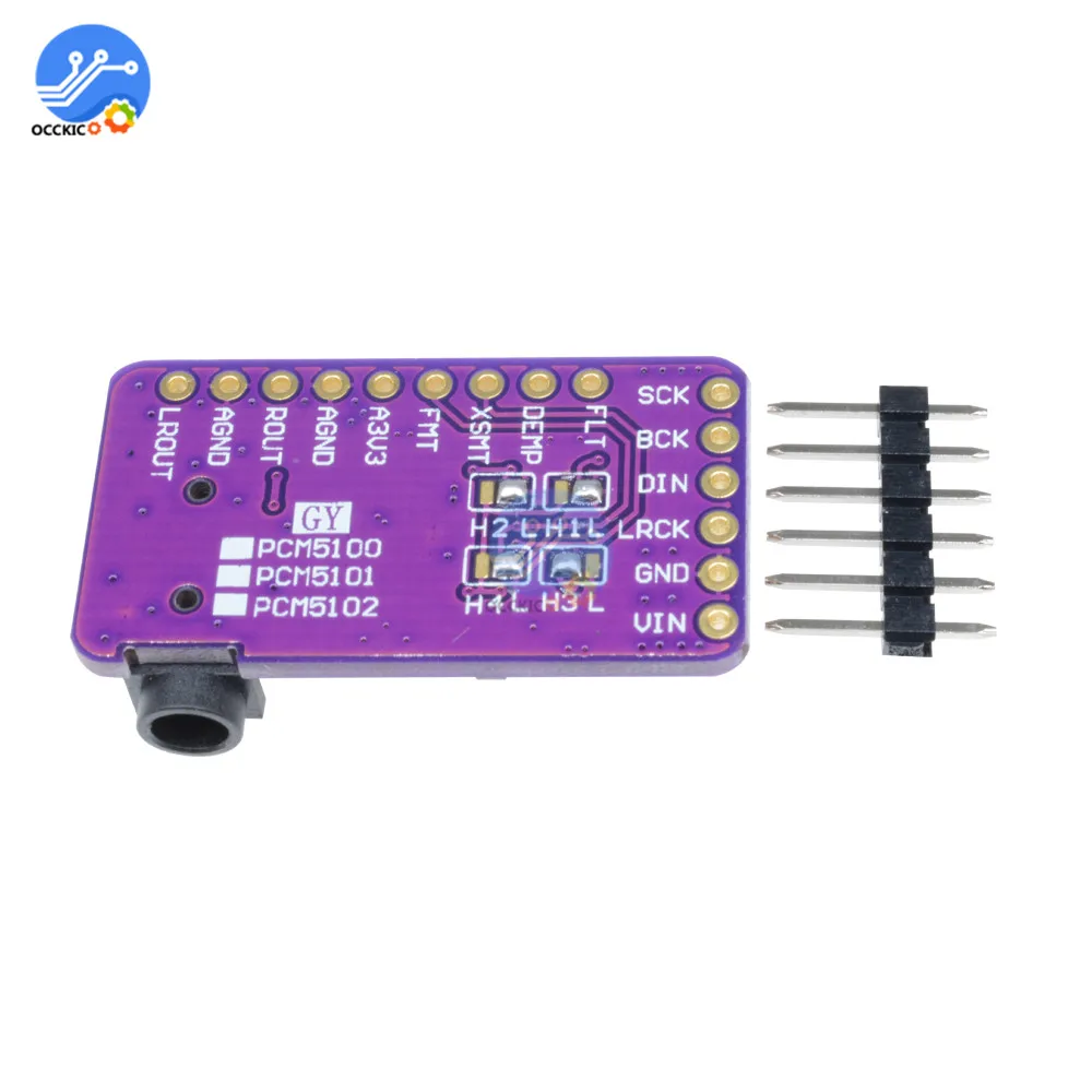 Modulo DAC del lettore dell'amplificatore della scheda Audio dell'altoparlante dell'interfaccia I2S del bordo del decodificatore PCM5102 GY-PCM5102