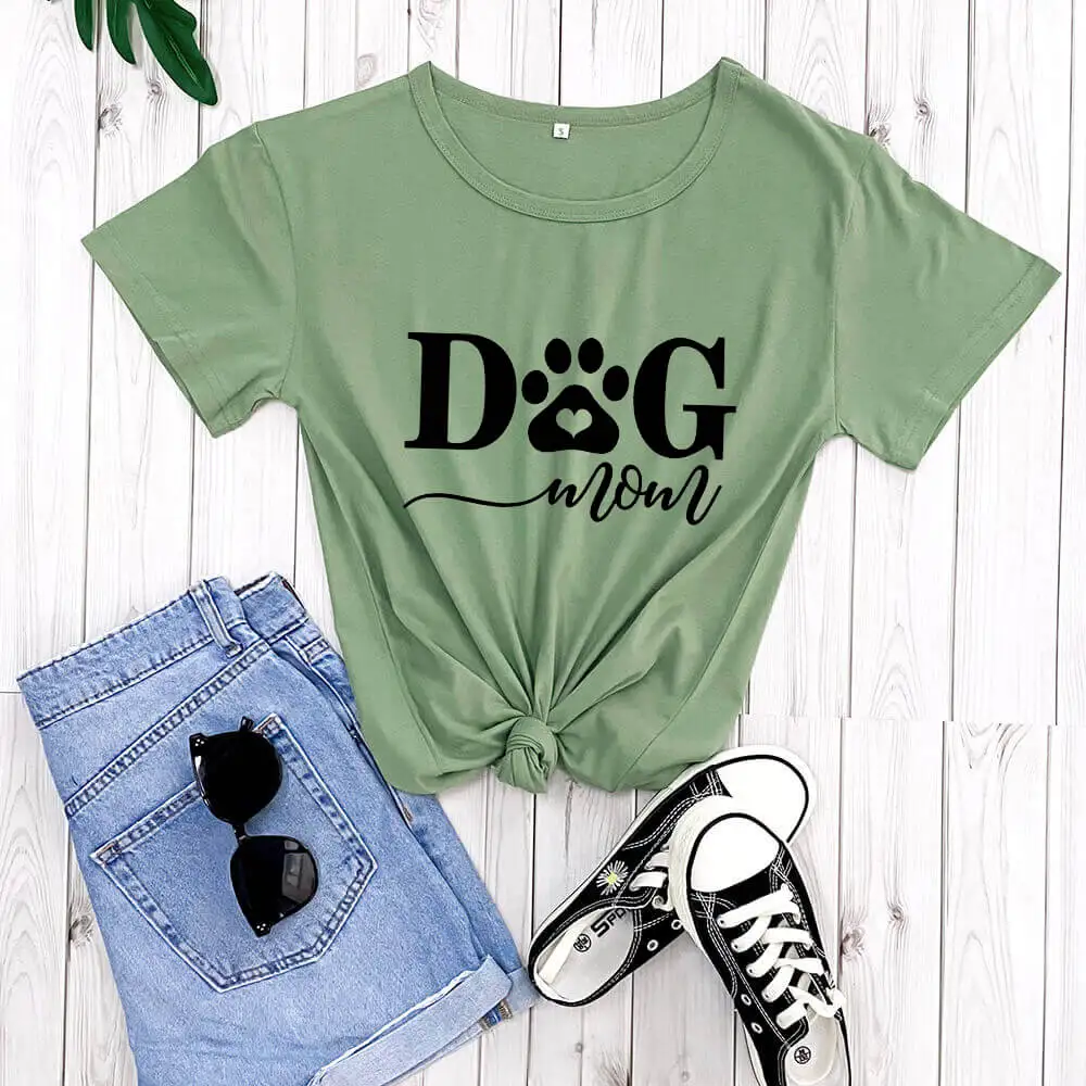 

Dog Mom Pet Mom Shirt New Arrival Summer Casual 100%Cotton Funny T Shirt Dog Mom Gift Shirt Dog Lover Shirts
