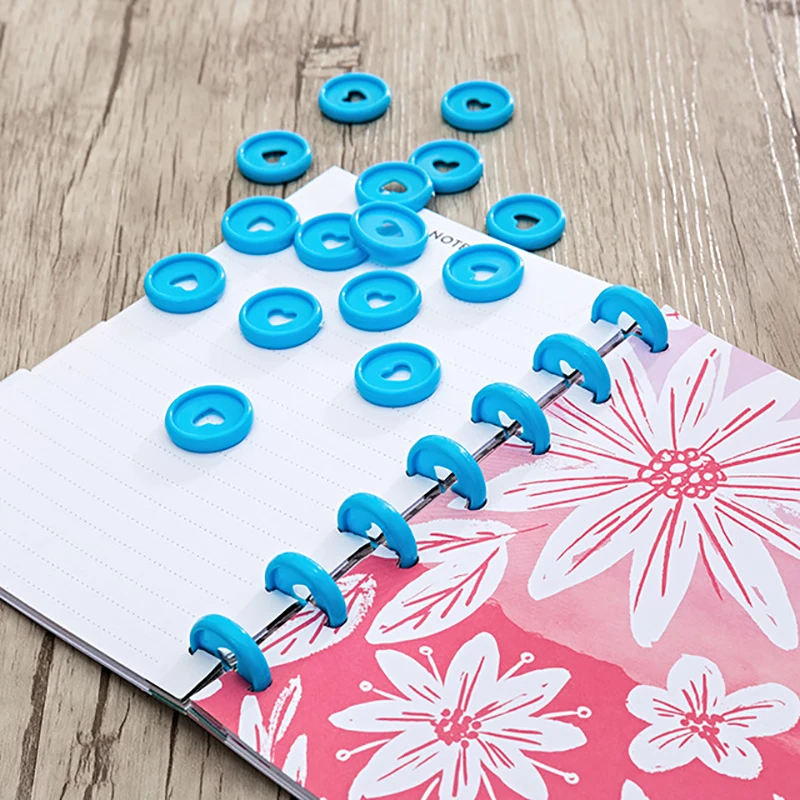 45pcs 24mm Colorful Planner Binder Rings Notebook Disc Binding Plastic Mushroom Hole Disc Binder Mushroom Rings Binding Supplies