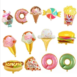 1pcs/lot Hamburg ice cream Popcorn cake donut Pizza food balloon birthday party decoration cake shop inflatable balloons globos