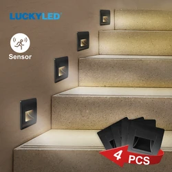 LUCKYLED – applique murale encastrée à Led avec capteur de mouvement, luminaire d'intérieur, idéal pour des escaliers, des allées ou des couloirs, ac 110/220V