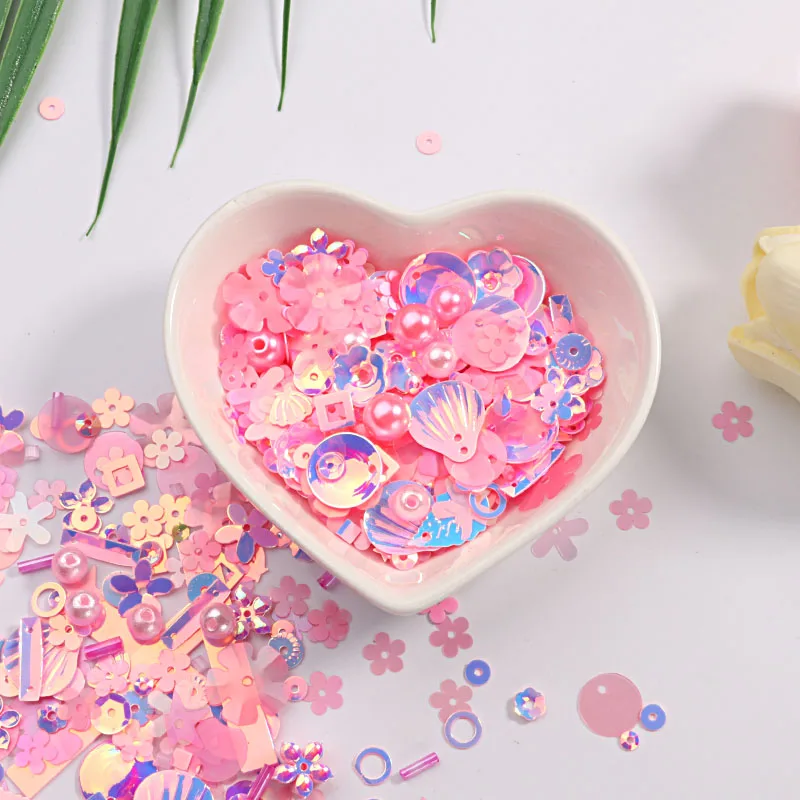 New Hot Sales10g/Pack DIY Sequin For Craft Mix Star Flower Shell Leaf Shapes Sequins Lentejuelas Pearls Glass Seed Beads DIY App