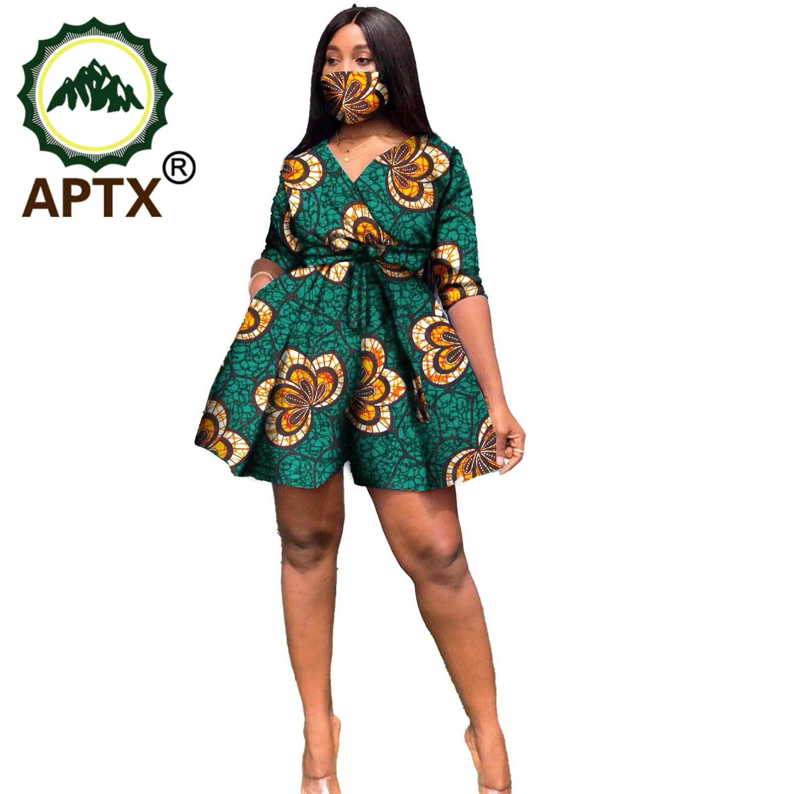 African Party Dress For Women Ankara Style With Belt Sex Lady Traditional Fashion Female Dresses Elegant Lady Wax Pure Cotton