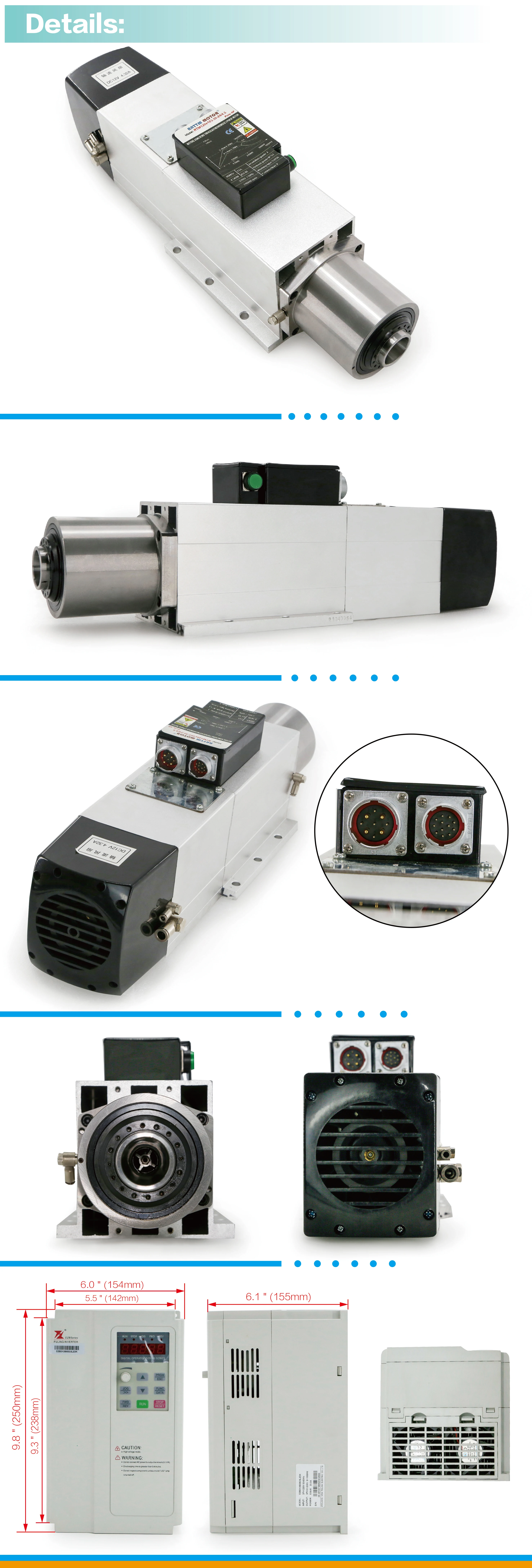 【Stock in EU / US】CNC BT30 ATC air cooled spindle motor 4.5KW 24000RPM 220V / 380V Automatic Tool Changeable spindle