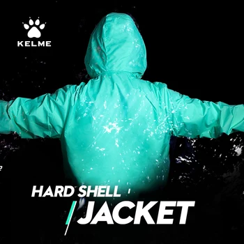 KELME-남성용 윈드 브레이커 러닝 재킷, 축구 아이 후드 방풍 코트 훈련 방수 재킷 빠른 건조 3801241