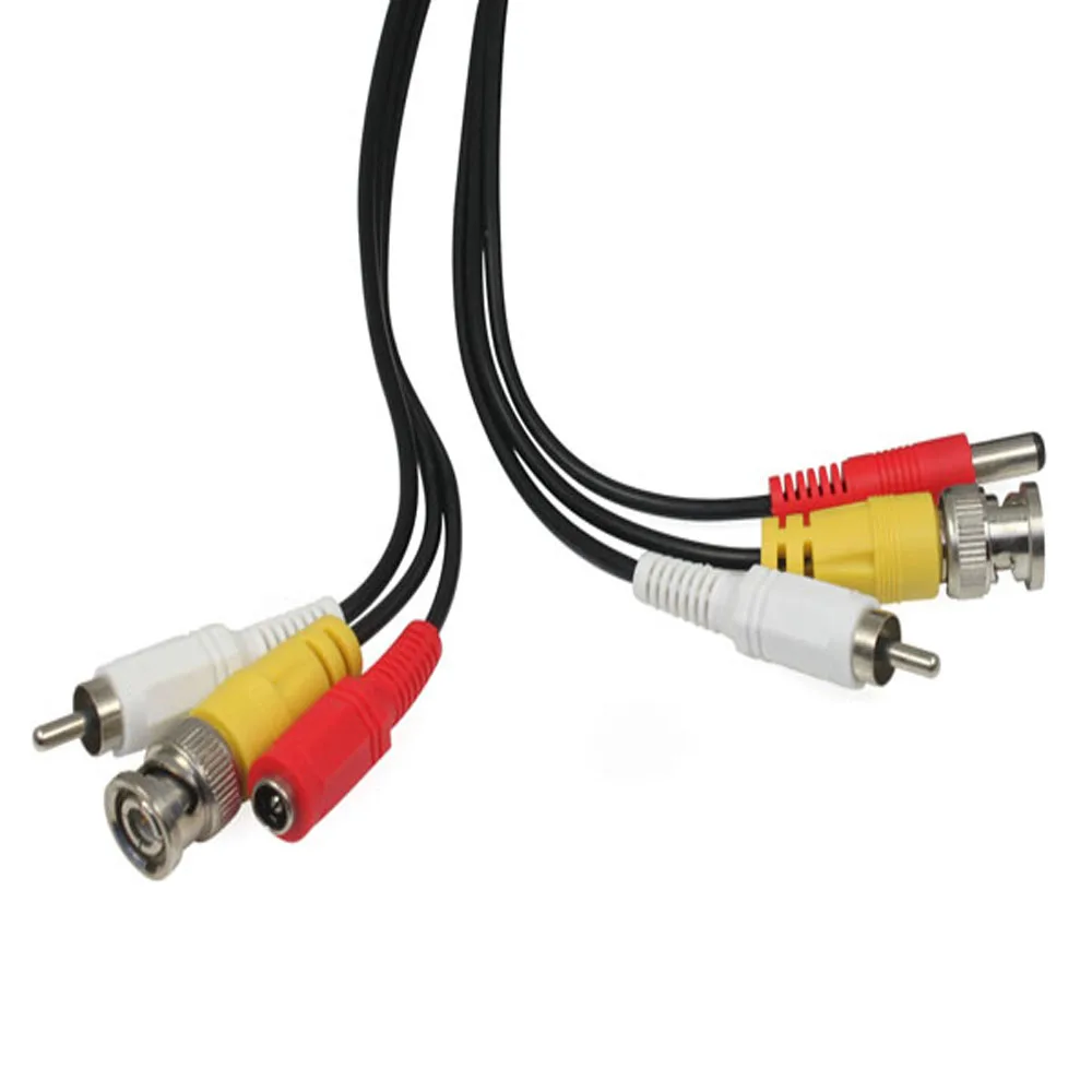 Surveillance Camera Coaxial Video Cable with Audio Power Integrated Cable 3-in-1 BNC RCA DC CCTV Transmission Cable 5-50M